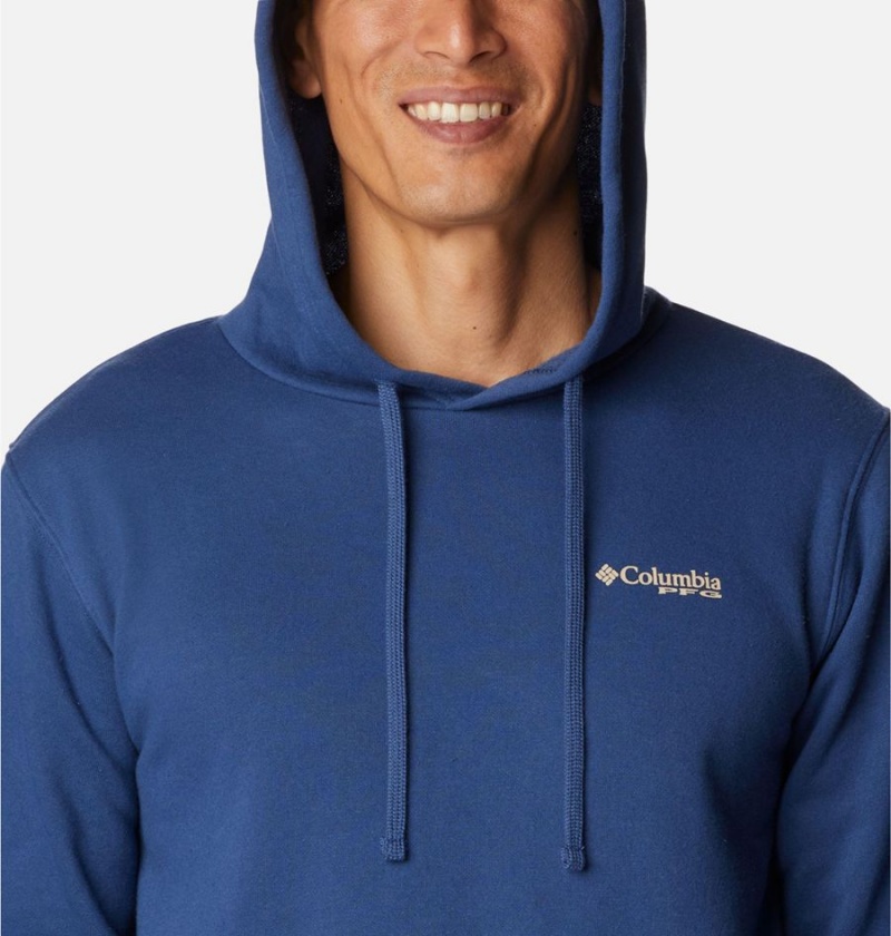 Blue Columbia PFG Sleeve II Graphic Men's Hoodie | 58293KVUQ