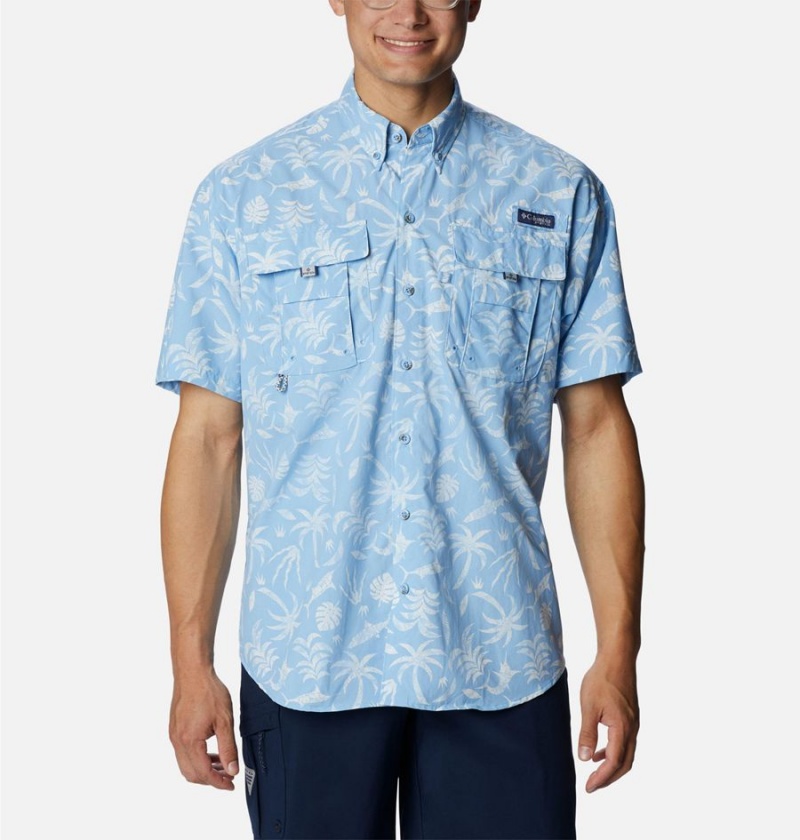 Blue Columbia PFG Super Bahama Short Sleeve Men\'s Shirt | 71635MAFK