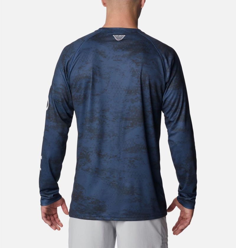 Blue Columbia PFG Super Terminal Tackle Long Sleeve Men's T-Shirt | 21843TCHM