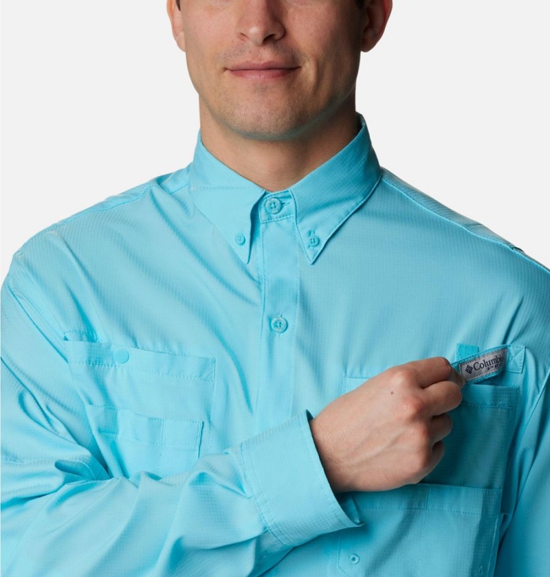 Blue Columbia PFG Tamiami II Long Sleeve Men's Shirt | 87620DXBS