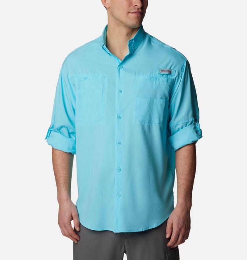 Blue Columbia PFG Tamiami II Long Sleeve Men's Shirt | 87620DXBS