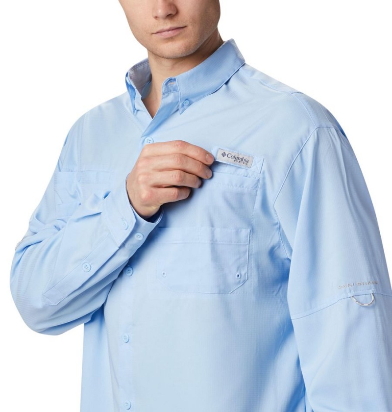 Blue Columbia PFG Tamiami II Long Sleeve Men's Shirt | 58316YACL