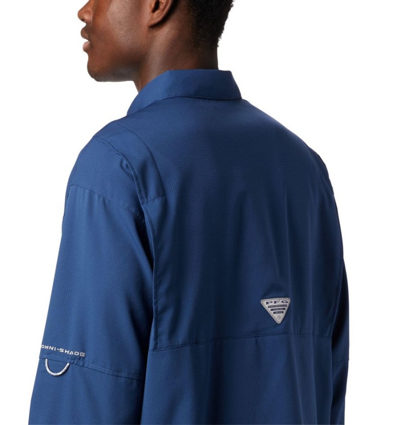 Blue Columbia PFG Tamiami II Long Sleeve Men's Shirt | 10827NGVY