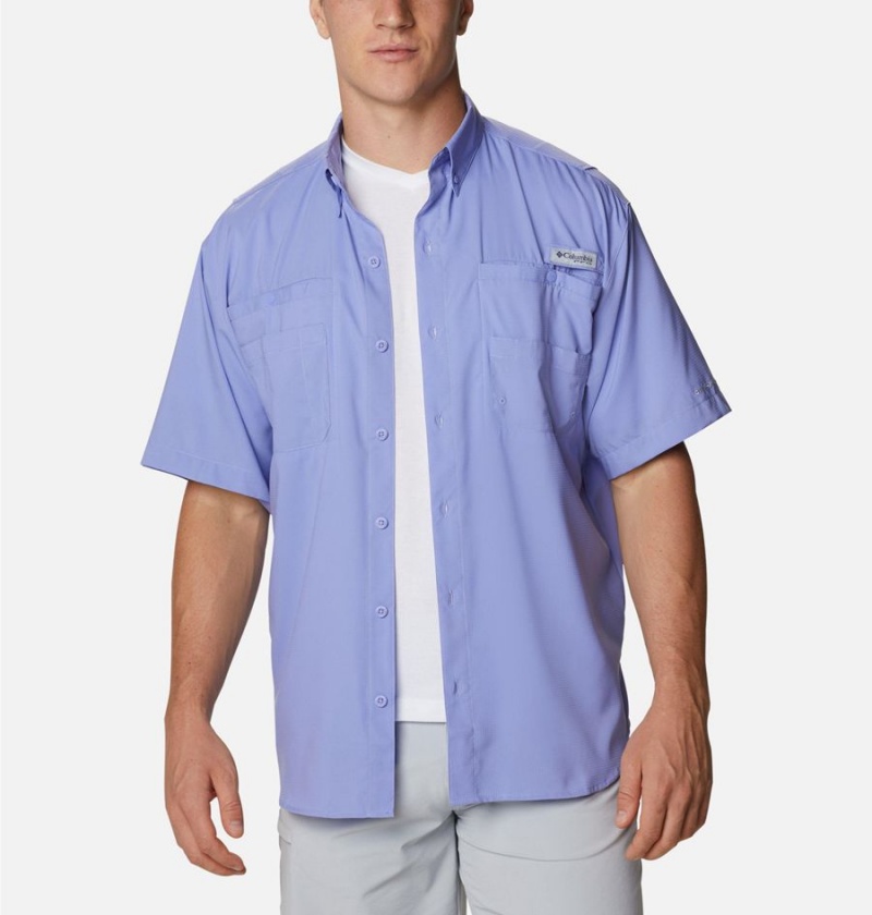 Blue Columbia PFG Tamiami II Short Sleeve Men\'s Shirt | 03958UFRA