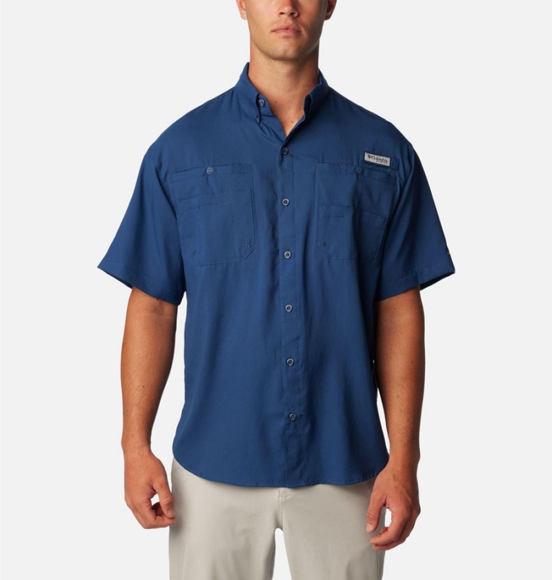 Blue Columbia PFG Tamiami II Short Sleeve Men\'s Shirt | 51784CXEL