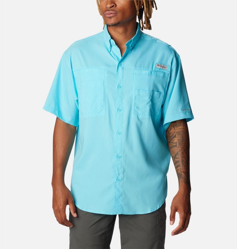 Blue Columbia PFG Tamiami II Short Sleeve Men\'s Shirt | 52680THQA