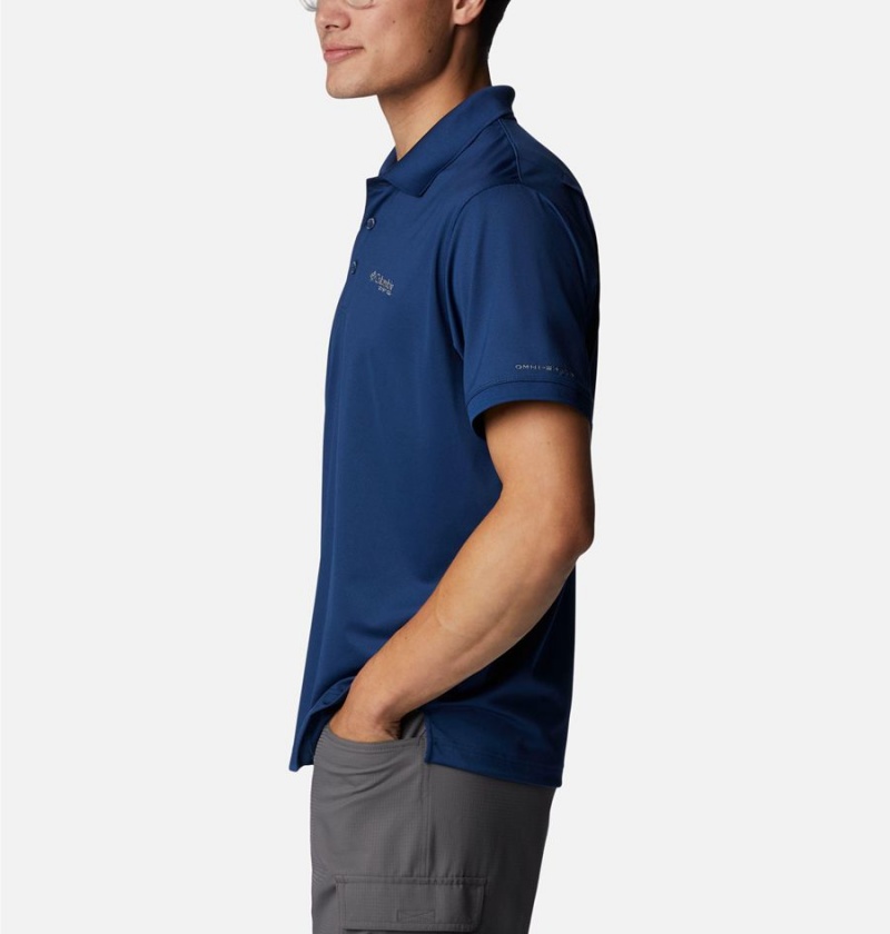 Blue Columbia PFG Tamiami Men's Polo Shirt | 50839QFEX