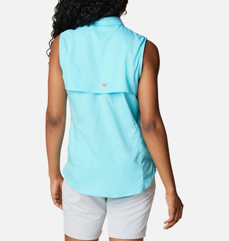 Blue Columbia PFG Tamiami Sleeveless Women's Tank Top | 03417LRPM