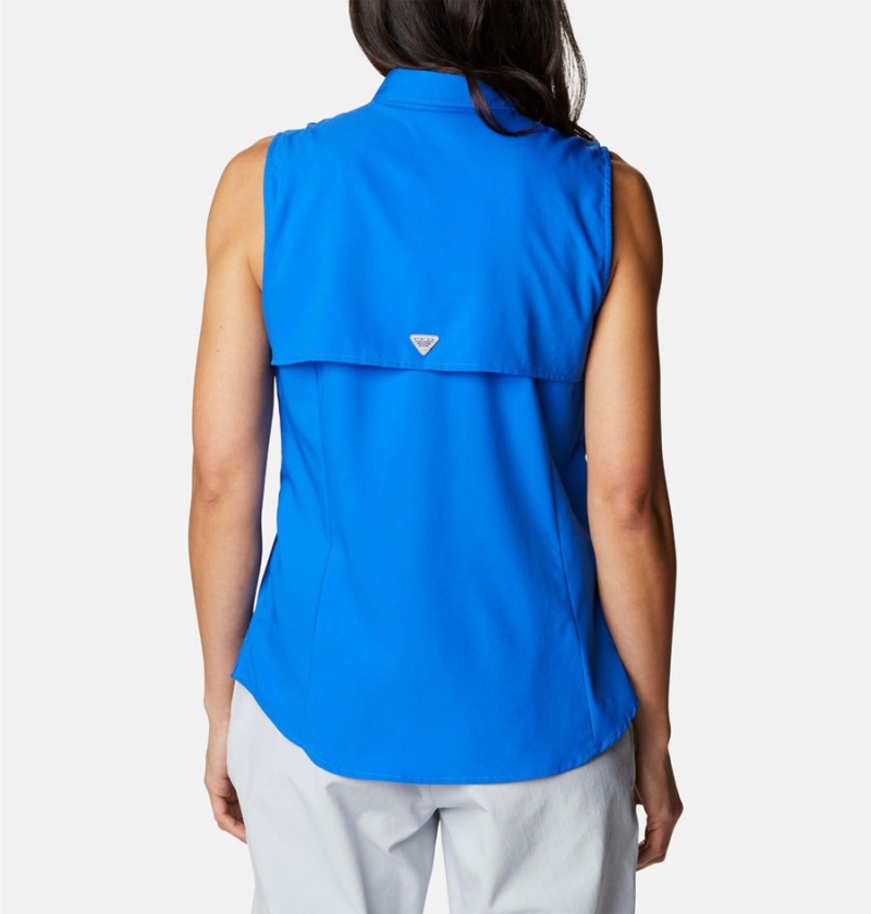 Blue Columbia PFG Tamiami Sleeveless Women's Tank Top | 54271MTXB