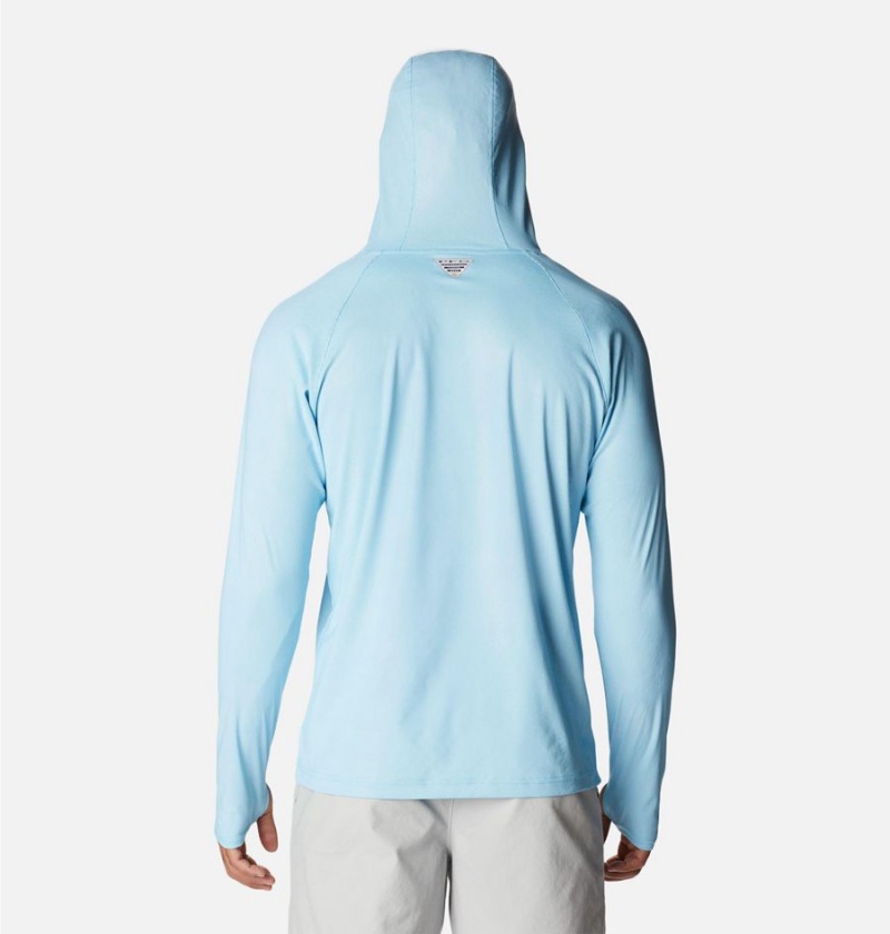 Blue Columbia PFG Terminal Deflector Ice Men's Hoodie | 75328MFOK