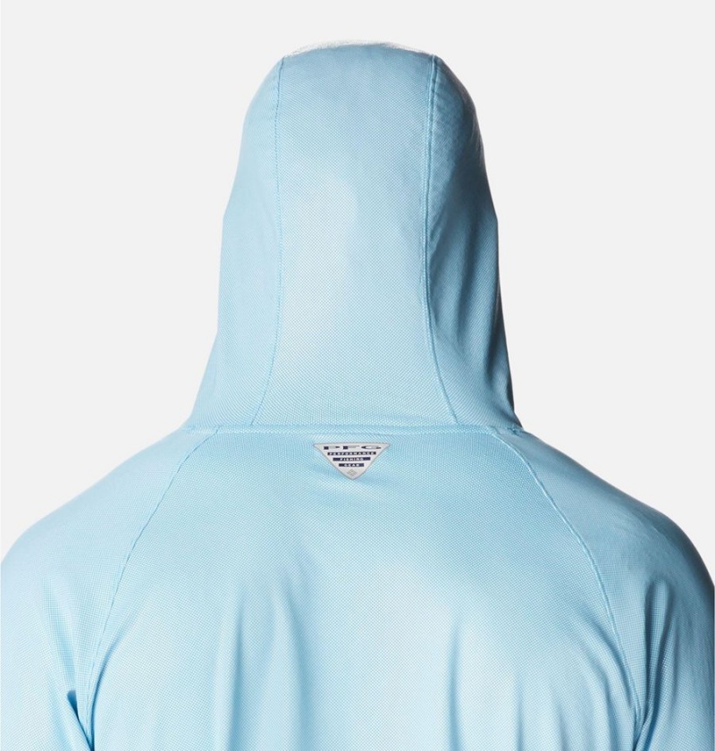 Blue Columbia PFG Terminal Deflector Ice Men's Hoodie | 75328MFOK