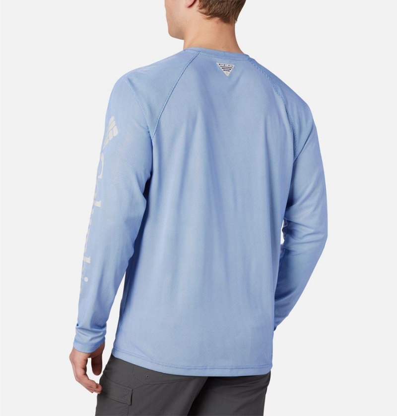 Blue Columbia PFG Terminal Deflector Long Sleeve Men's T-Shirt | 79601WIZG