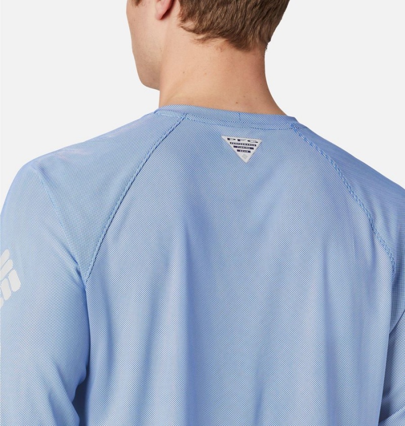 Blue Columbia PFG Terminal Deflector Long Sleeve Men's T-Shirt | 79601WIZG