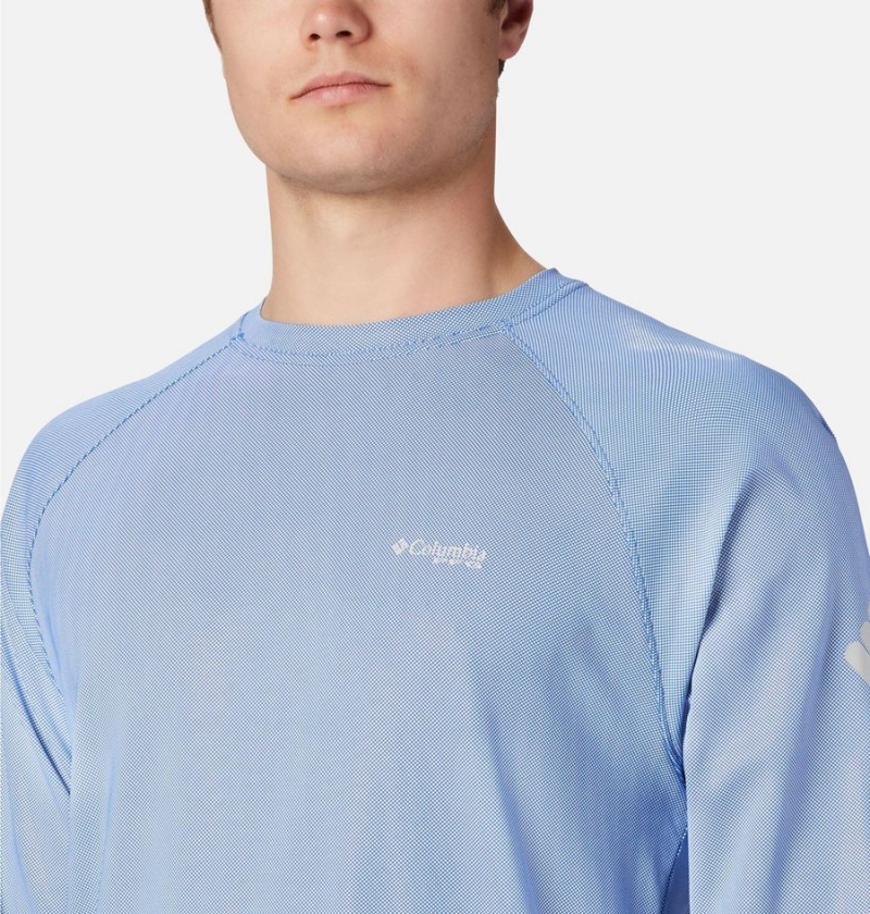 Blue Columbia PFG Terminal Deflector Long Sleeve Men's T-Shirt | 79601WIZG