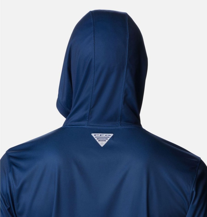 Blue Columbia PFG Terminal Tackle Hooks Men's Hoodie | 05128YQZJ