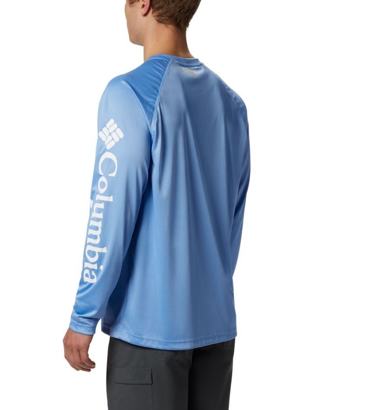 Blue Columbia PFG Terminal Tackle Long Sleeve Men's T-Shirt | 51067DINQ