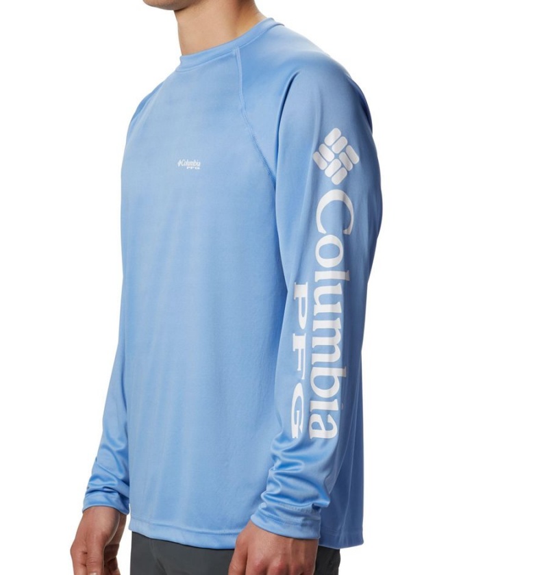 Blue Columbia PFG Terminal Tackle Long Sleeve Men's T-Shirt | 51067DINQ