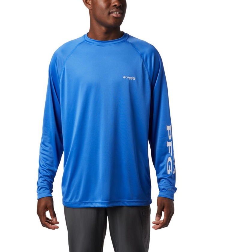 Blue Columbia PFG Terminal Tackle Long Sleeve Men\'s T-Shirt | 57902DXRO