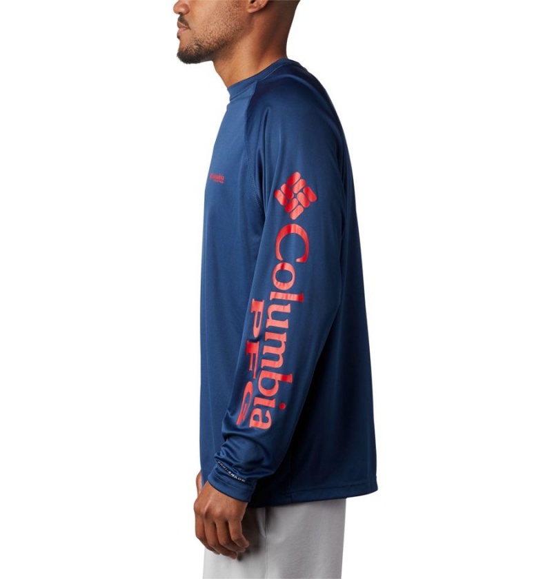 Blue Columbia PFG Terminal Tackle Long Sleeve Men's T-Shirt | 49216HVRG