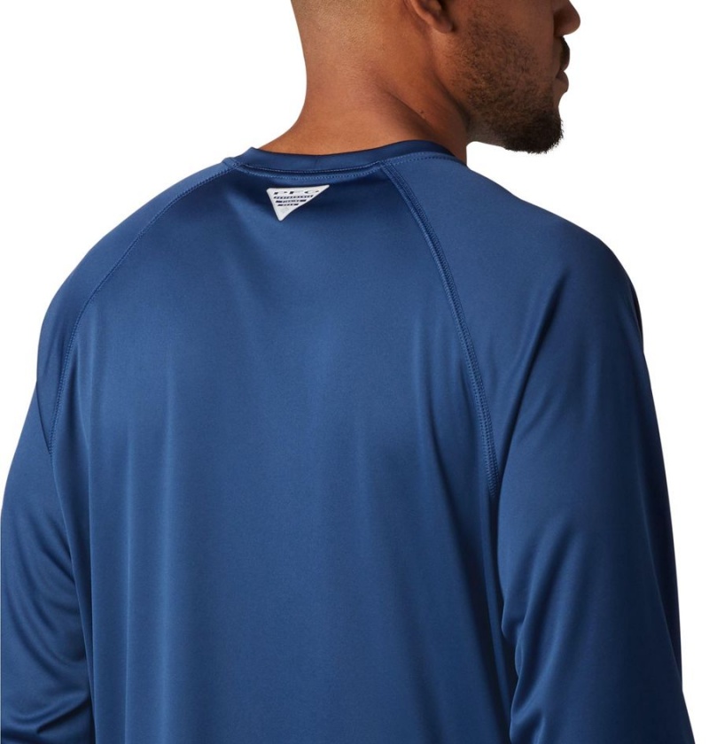 Blue Columbia PFG Terminal Tackle Long Sleeve Men's T-Shirt | 49216HVRG