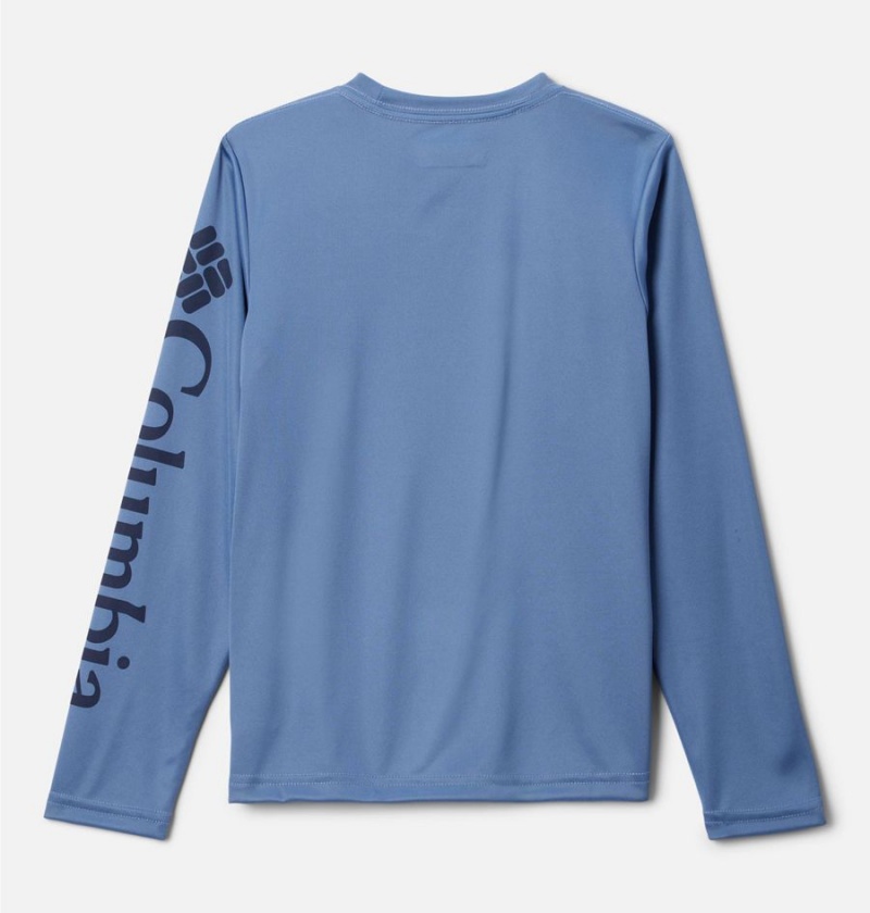 Blue Columbia PFG Terminal Tackle Long Sleeve Kids' T-Shirt | 43671NKCX