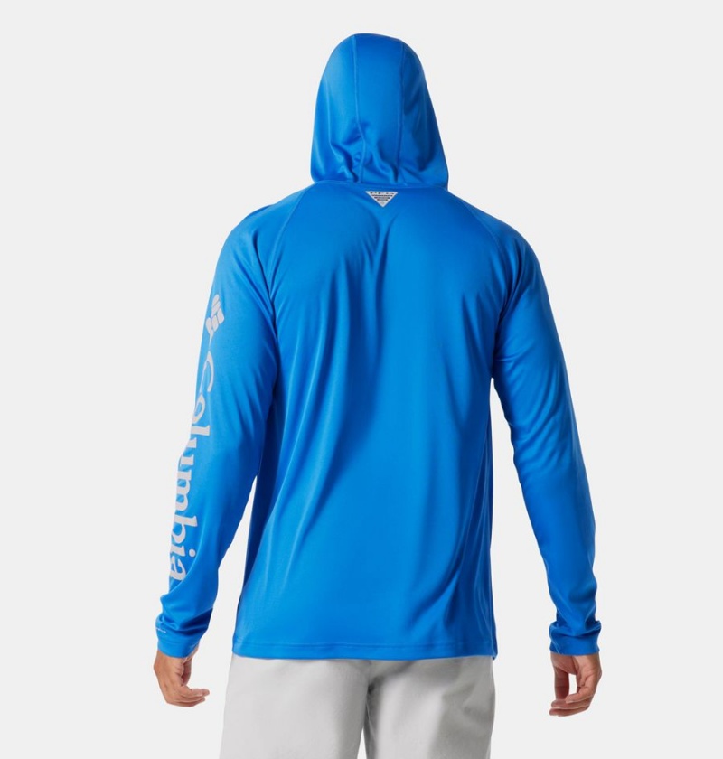 Blue Columbia PFG Terminal Tackle Men's Hoodie | 39156AJYQ