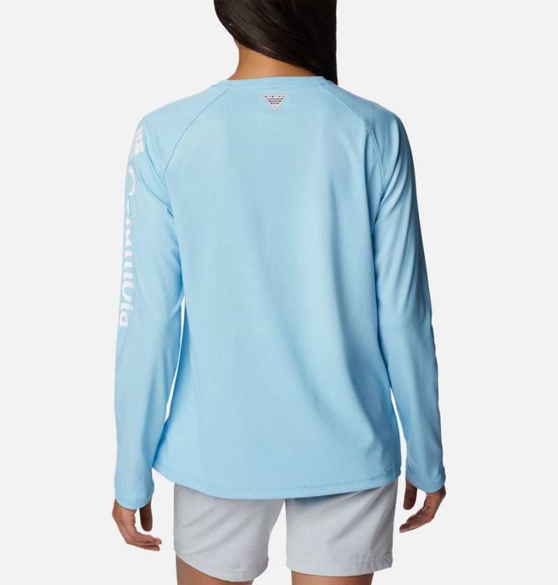 Blue Columbia PFG Tidal Deflector Long Sleeve Women's T-Shirt | 18253ILCT