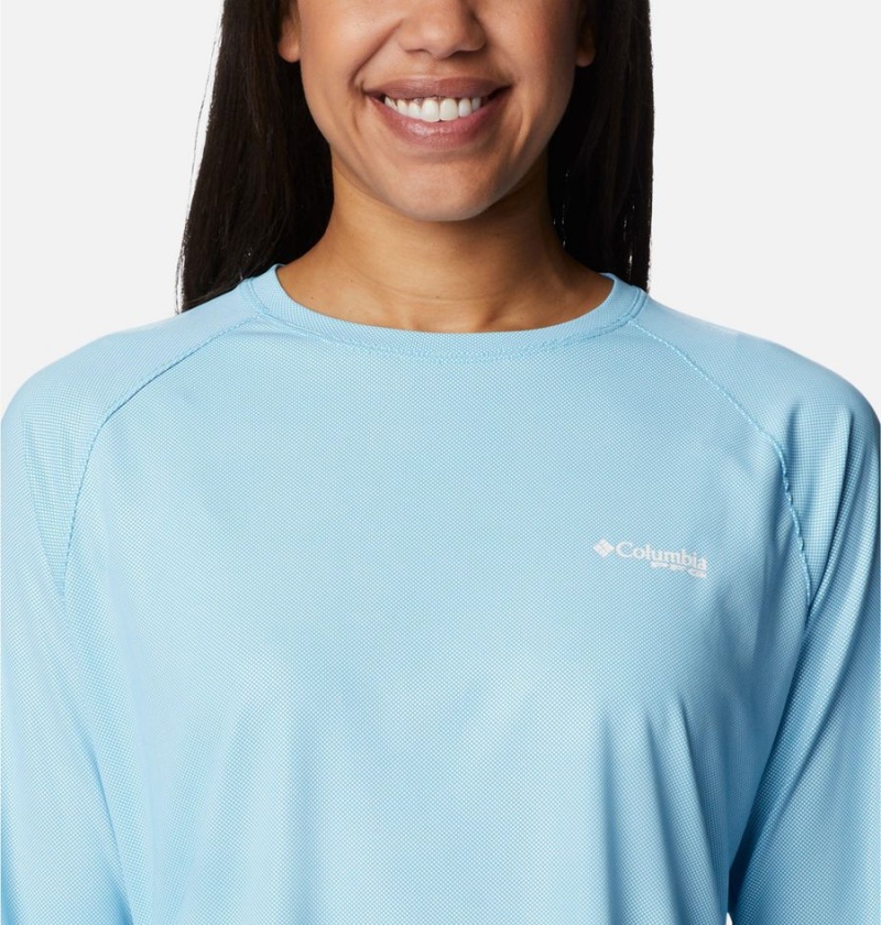 Blue Columbia PFG Tidal Deflector Long Sleeve Women's T-Shirt | 18253ILCT