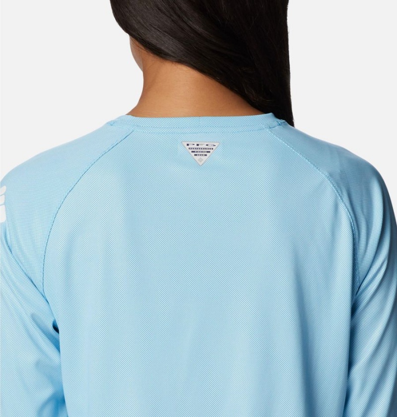 Blue Columbia PFG Tidal Deflector Long Sleeve Women's T-Shirt | 18253ILCT