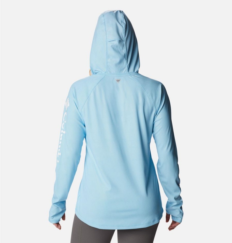 Blue Columbia PFG Tidal Deflector Women's Hoodie | 16847ASNQ