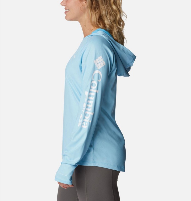 Blue Columbia PFG Tidal Deflector Women's Hoodie | 16847ASNQ