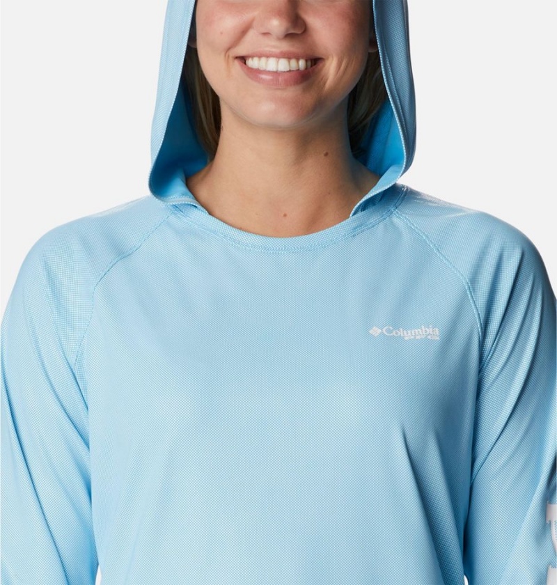 Blue Columbia PFG Tidal Deflector Women's Hoodie | 16847ASNQ