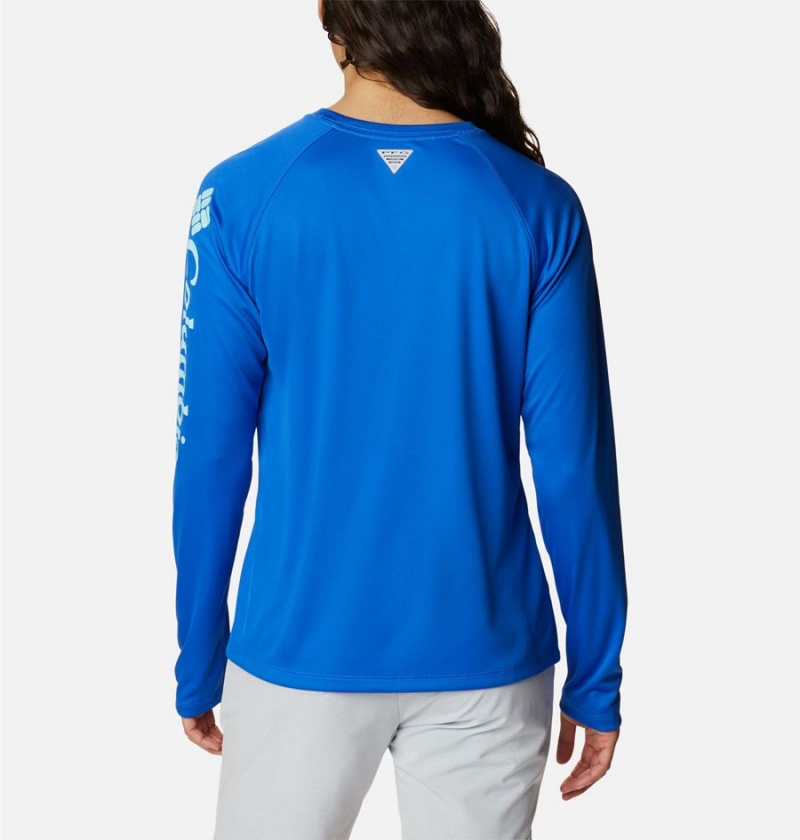 Blue Columbia PFG Tidal II Long Sleeve Women's T-Shirt | 53194OAVG