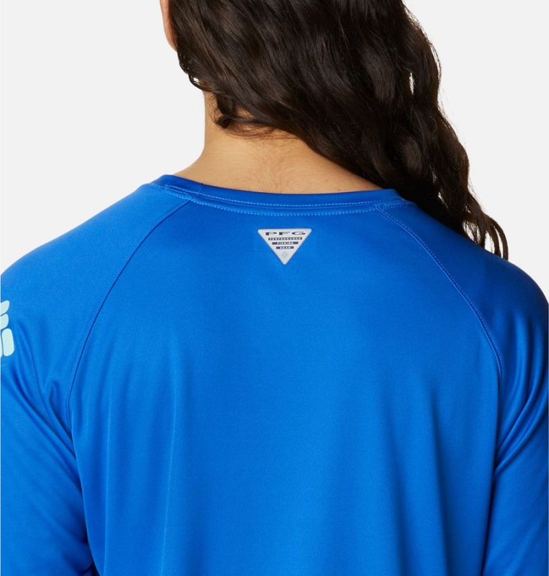 Blue Columbia PFG Tidal II Long Sleeve Women's T-Shirt | 53194OAVG