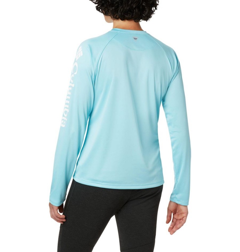 Blue Columbia PFG Tidal II Long Sleeve Women's T-Shirt | 05318VHXO