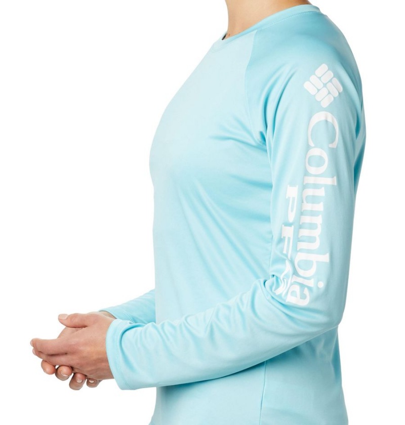 Blue Columbia PFG Tidal II Long Sleeve Women's T-Shirt | 05318VHXO