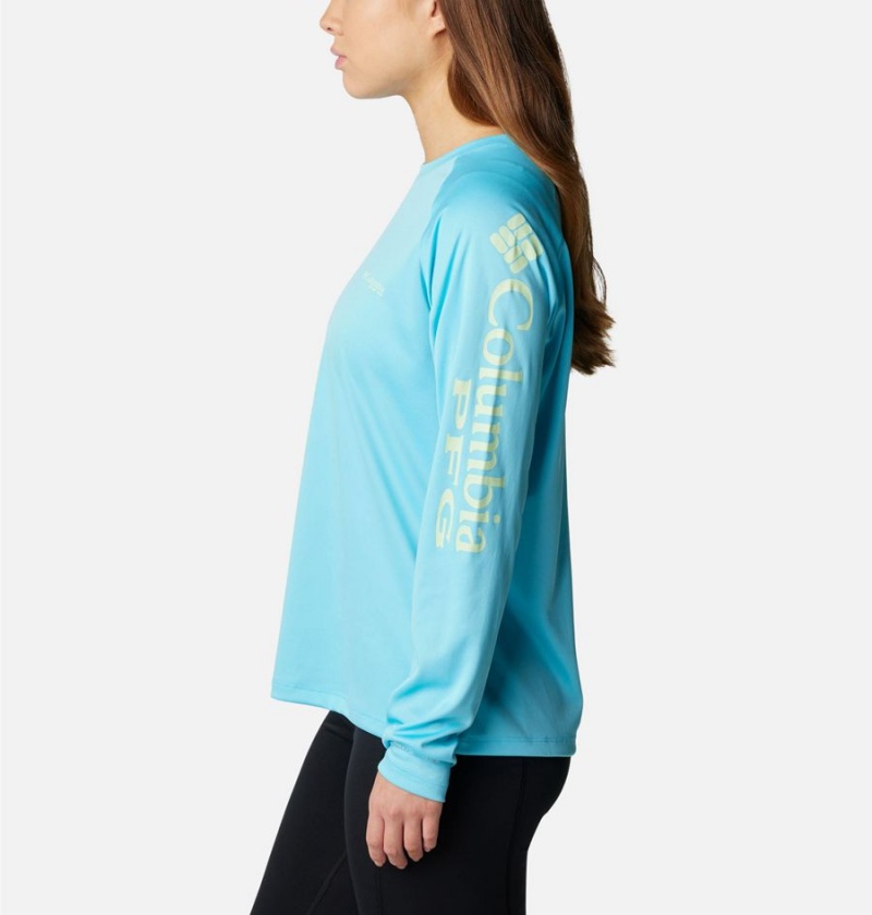 Blue Columbia PFG Tidal II Long Sleeve Women's T-Shirt | 74328YSGR