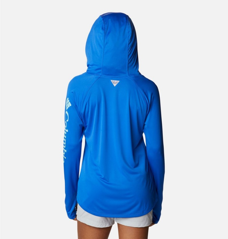 Blue Columbia PFG Tidal Tee Women's Hoodie | 32706PZVY