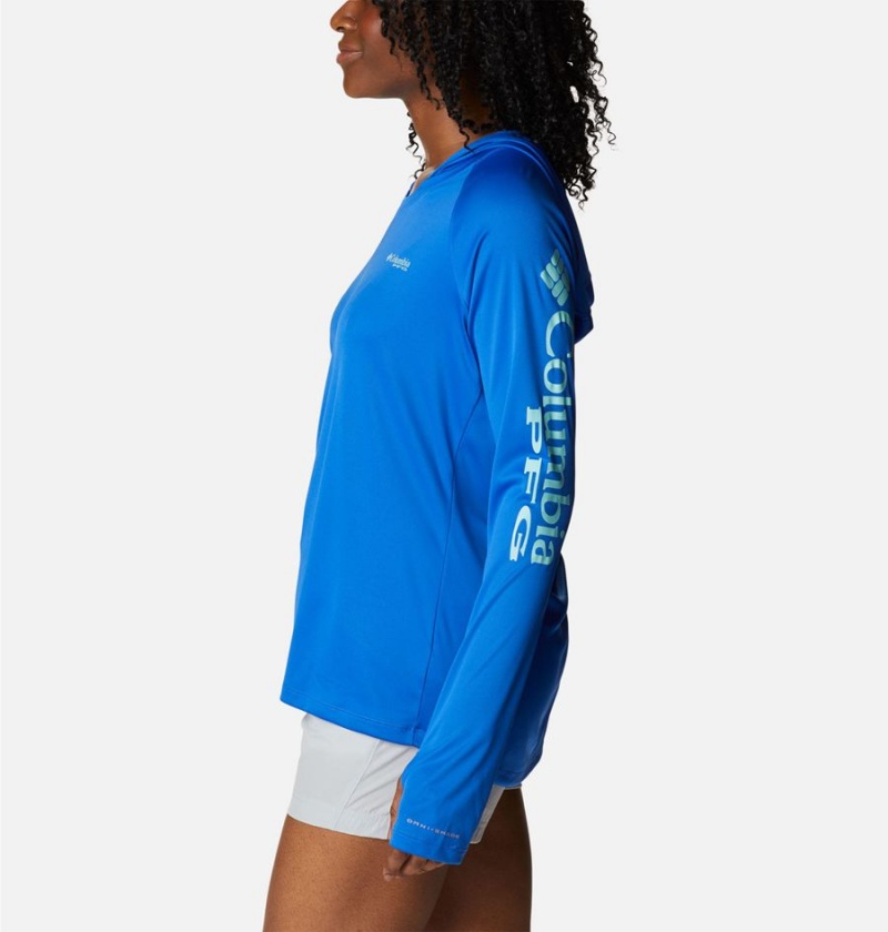 Blue Columbia PFG Tidal Tee Women's Hoodie | 32706PZVY