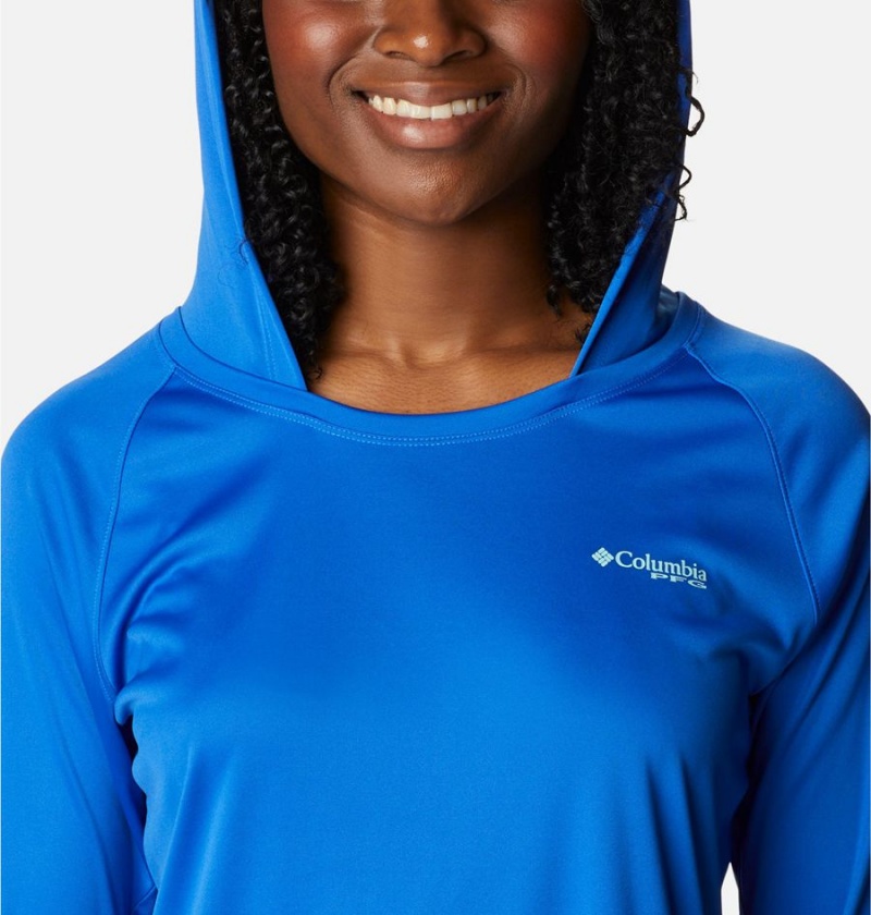 Blue Columbia PFG Tidal Tee Women's Hoodie | 32706PZVY