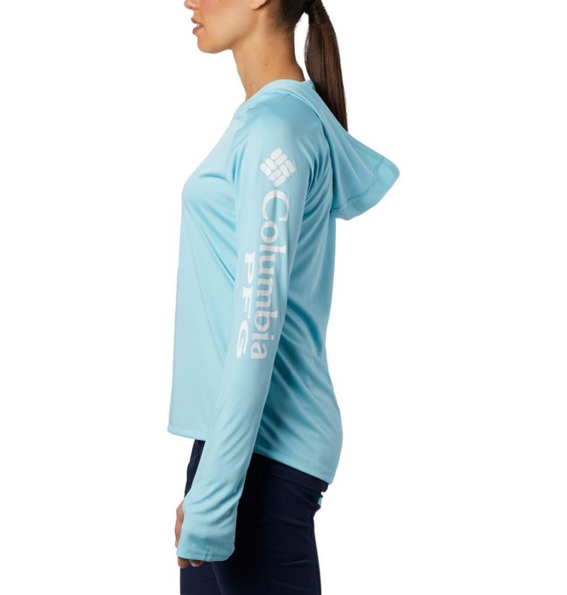 Blue Columbia PFG Tidal Tee Women's Hoodie | 10576LAKQ