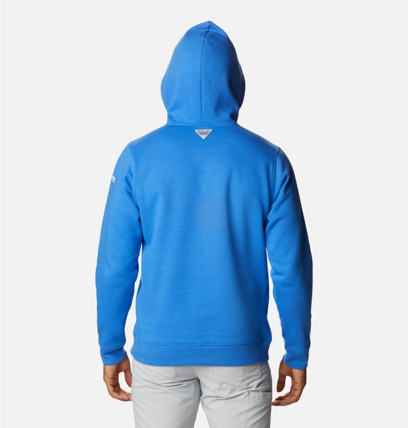 Blue Columbia PFG Triangle II Men's Hoodie | 58604QADY