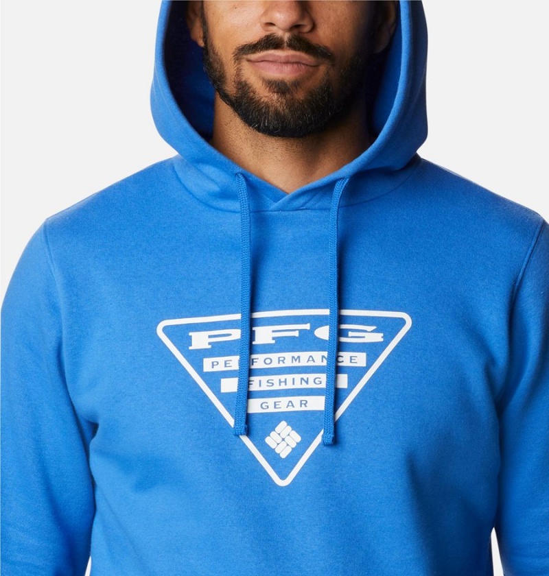 Blue Columbia PFG Triangle II Men's Hoodie | 58604QADY