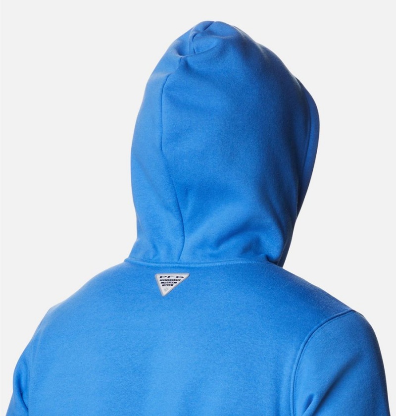 Blue Columbia PFG Triangle II Men's Hoodie | 58604QADY