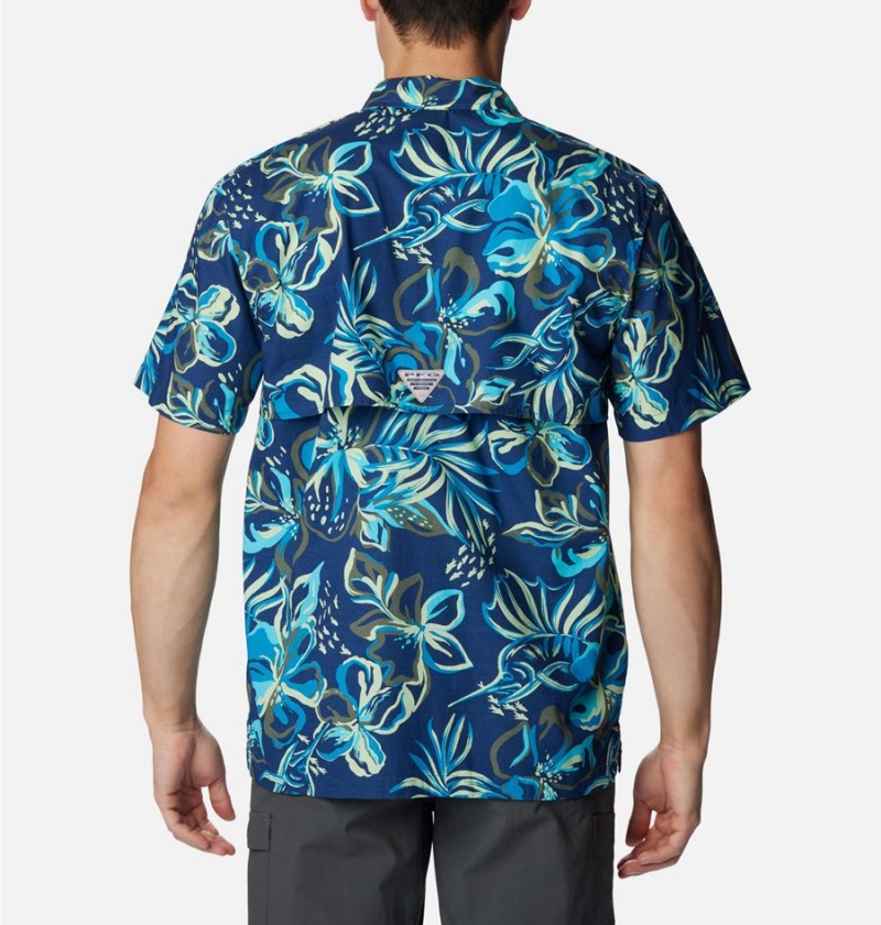 Blue Columbia PFG Trollers Best Short Sleeve Men's Shirt | 74602YFVG