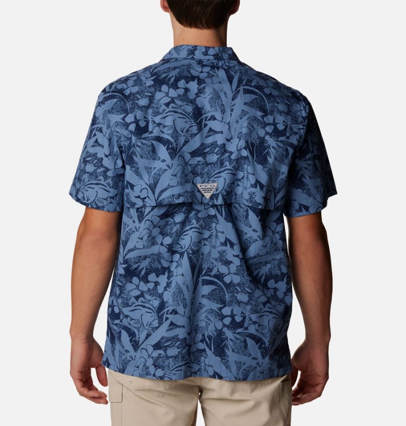 Blue Columbia PFG Trollers Best Short Sleeve Men's Shirt | 76851VYHK