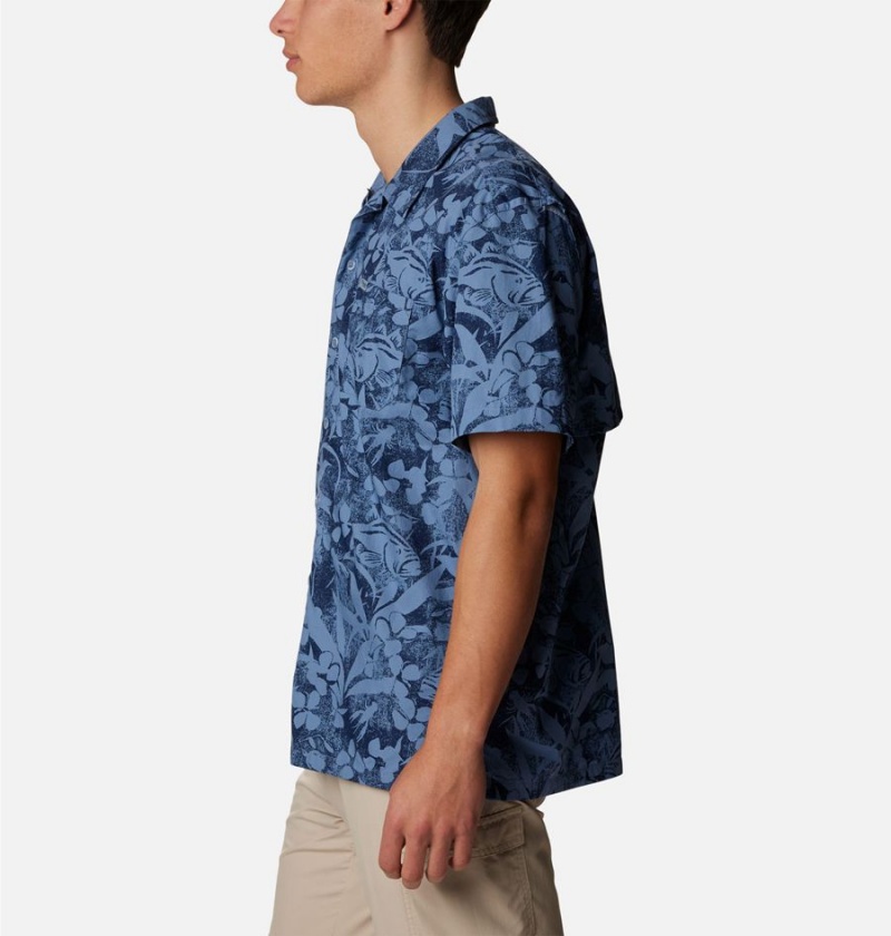 Blue Columbia PFG Trollers Best Short Sleeve Men's Shirt | 76851VYHK