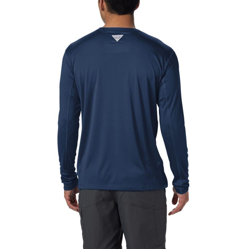 Blue Columbia PFG Zero Rules Long Sleeve Men's T-Shirt | 78412NCBH