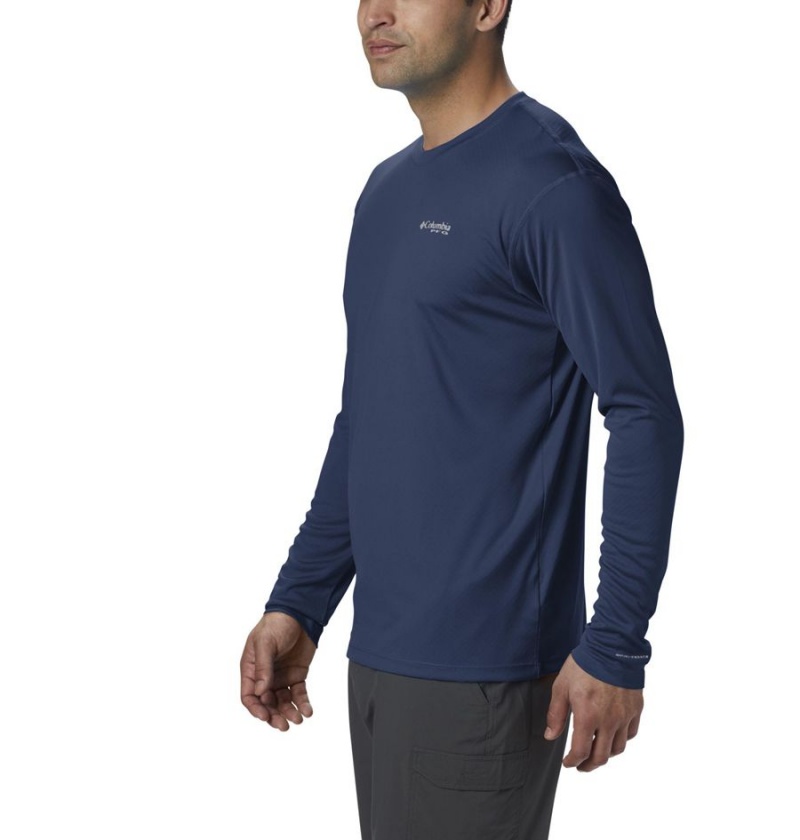 Blue Columbia PFG Zero Rules Long Sleeve Men's T-Shirt | 78412NCBH