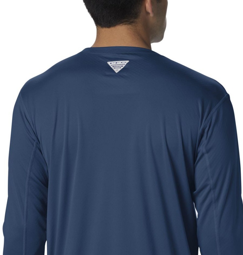 Blue Columbia PFG Zero Rules Long Sleeve Men's T-Shirt | 78412NCBH